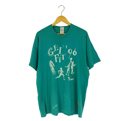 フルーツオブザルーム FRUIT OF THE LOOM 90s 袖&裾シングルステッチ GET '96 FiT YMCA メッセージTシャツ メンズ import:XL