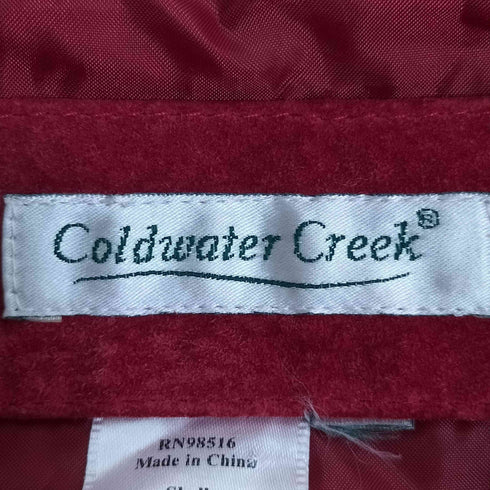 コールドウォータークリーク Coldwater Creek ビーズ スウェードレザージャケット メンズ