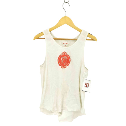 エムエーエスユー MASU ラバーデザインプリント サーマルニット タンクトップ カットソー メンズ 44