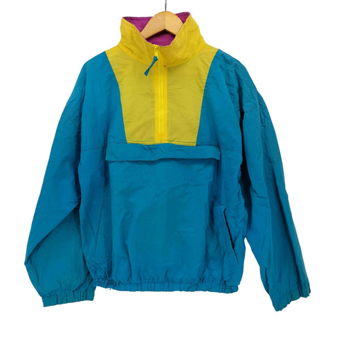 SURF & Co 90s 短丈 ナイロン マルチカラー プルオーバージャケット メンズ import:S