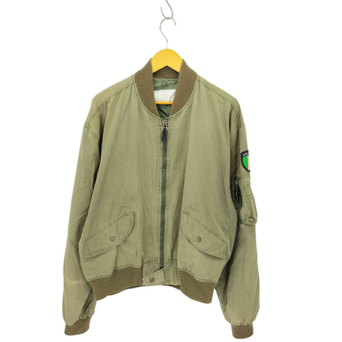 80s Italian Army イタリア軍 ラバー国旗 MA-1 フライトジャケット Military メンズ