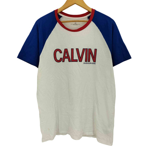 カルバンクラインジーンズ Calvin Klein Jeans フロントロゴ プリント ボートネックカットソー メンズ import:L