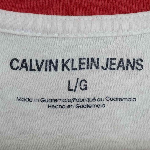 カルバンクラインジーンズ Calvin Klein Jeans フロントロゴ プリント ボートネックカットソー メンズ import:L