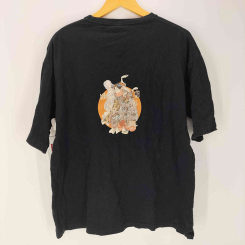 麻中之蓬 一飯之恩 刺繍 バックプリント Tシャツ メンズ JPN:L