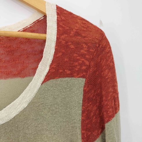 ビュルデサボン bulle de savon コットン リネン シアーマルチカラーカーディガン レディース FREE