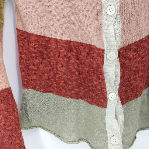 ビュルデサボン bulle de savon コットン リネン シアーマルチカラーカーディガン レディース FREE