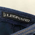 レオナール LEONARD シルク 100 ハイビスカス刺繍 デニムタイトスカート レディース