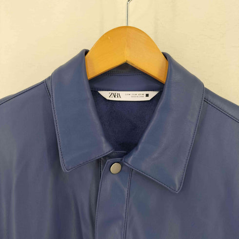 ザラ ZARA Faux Leather Overshirt メンズ import:M