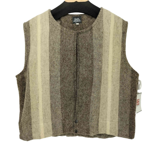 Rusk&Finch 90S ストライプ柄 ウールベスト メンズ import:L