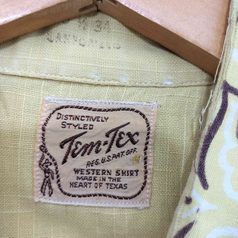 Tem-Tex 50-60s テキサス製 襟生地切り替え ウエスタンシャツ メンズ