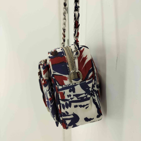 プラダ PRADA BOW CAMERA BAG リボン テスート ナイロン チェーン ショルダーバッグ 総柄 レディース