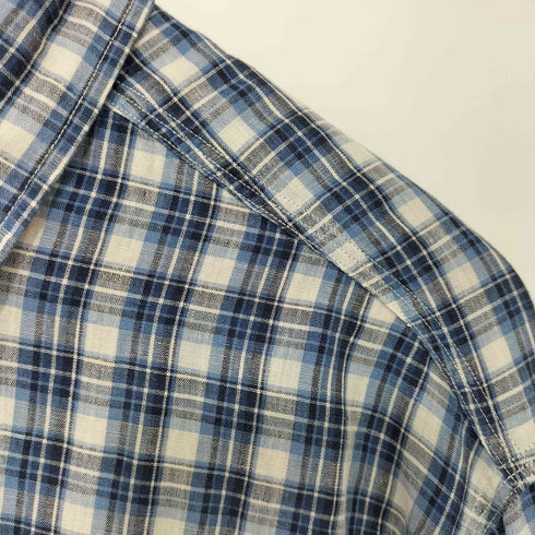 ポロバイラルフローレン Polo by RALPH LAUREN 90S レギュラーカラー 猫目ボタン マドラスチェック L/S シャツ メンズ import:L