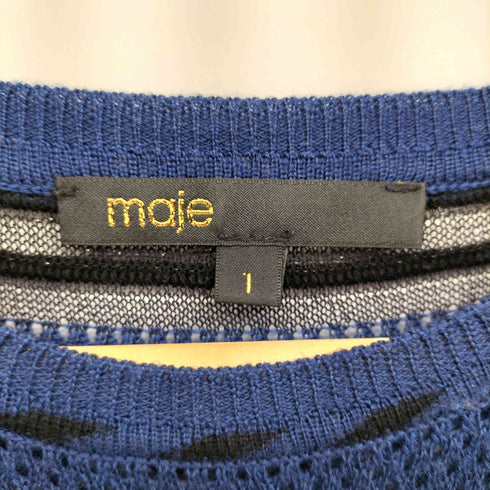 MAJE ラメ 切り替え デザイン ニット プルオーバー レディース 1