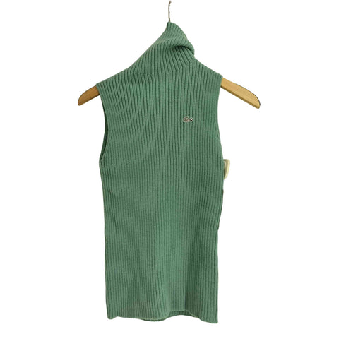 ラコステ LACOSTE ロゴパッチ ハイネック ニットベスト レディース 38