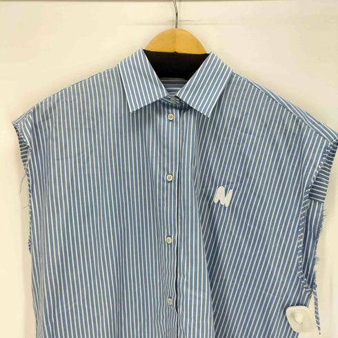 エムエスジーエム MSGM カットオフ ノースリーブ ストライプシャツ レディース EUR:40
