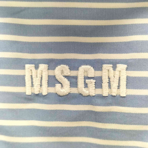 エムエスジーエム MSGM カットオフ ノースリーブ ストライプシャツ レディース EUR:40