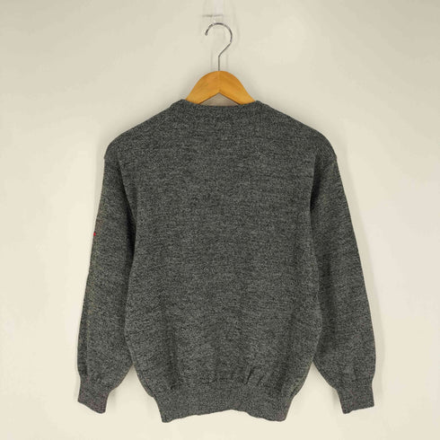 ブラックアンドホワイト BLACK&WHITE 袖ロゴ刺繍 アーガイル クルーネック ニット メンズ import:M