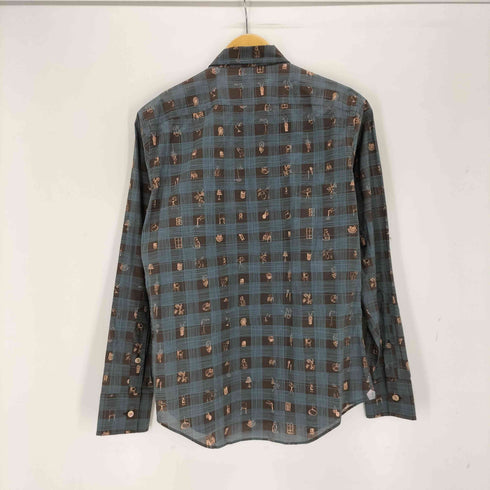 ポールスミスコレクション Paul Smith COLLECTION チェック&ミッドセンチュリーモダンプリント シャツ メンズ import:S