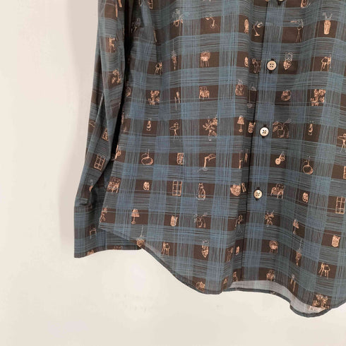 ポールスミスコレクション Paul Smith COLLECTION チェック&ミッドセンチュリーモダンプリント シャツ メンズ import:S