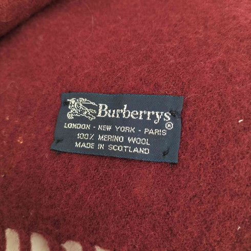 バーバリーズ BURBERRYS 80-90S MERINO WOOL メリノウール フリンジ マフラー レディース