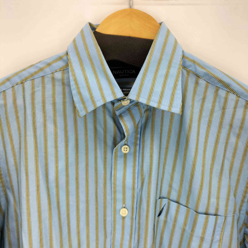 ノーティカ NAUTICA SLIM FIT WRINKLE RESISTANT L/Sストライプシャツ メンズ JPN:M