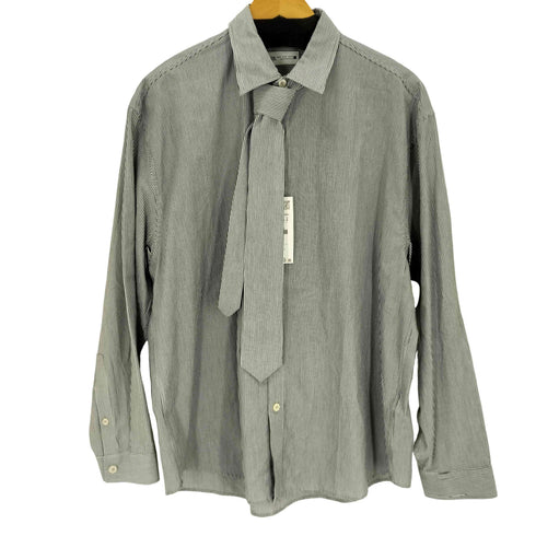 ザラ ZARA ボウタイ L/Sストライプシャツ メンズ import:M