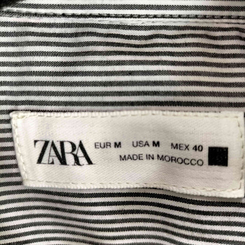 ザラ ZARA ボウタイ L/Sストライプシャツ メンズ import:M