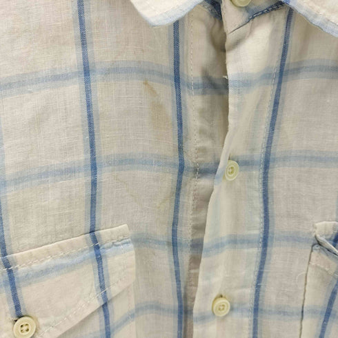 トミーバハマ Tommy Bahama RELAX フラップポケット リネン L/S チェック シャツ メンズ import:XL
