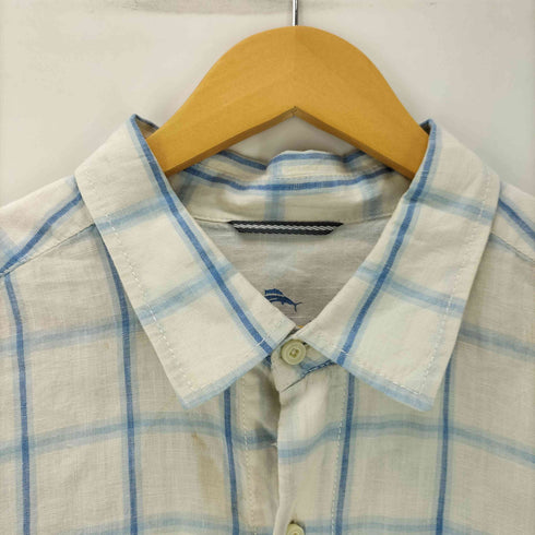 トミーバハマ Tommy Bahama RELAX フラップポケット リネン L/S チェック シャツ メンズ import:XL