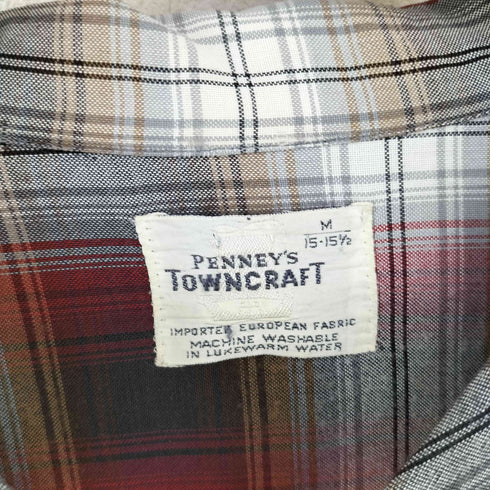 ペニーズタウンクラフト PENNEYS TOWNCRAFT 50-60s オンブレ チェック レーヨン オープンカラーシャツ メンズ import:M