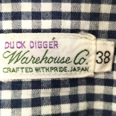 ウエアハウス WAREHOUSE ダックディガー Lot 3091 S/S オープンカラーシャツ ギンガムチェック メンズ 38