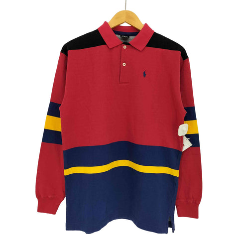 ポロバイラルフローレン Polo by RALPH LAUREN マルチカラー ボーダー ポニー刺繍 裏起毛 スウェットポロ メンズ import:L