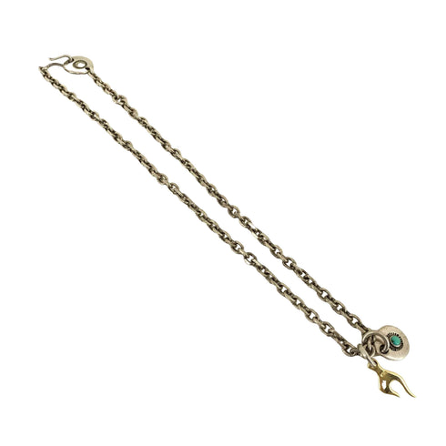 AG FACTORY あるじゃん Silver Necklace (M) K18 ターコイズ コンビトップ ネックレス メンズ