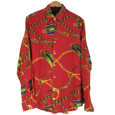 ポロバイラルフローレン Polo by RALPH LAUREN 00S スカーフ柄 L/S シャツ メンズ M