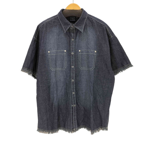 ロマンティッククラウン ROMANTIC CROWN ステッチデザインカットオフデニムシャツ メンズ JPN:L