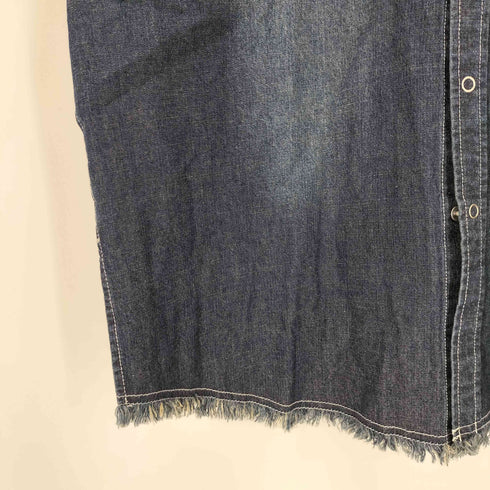 ロマンティッククラウン ROMANTIC CROWN ステッチデザインカットオフデニムシャツ メンズ JPN:L