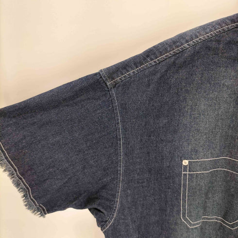 ロマンティッククラウン ROMANTIC CROWN ステッチデザインカットオフデニムシャツ メンズ JPN:L