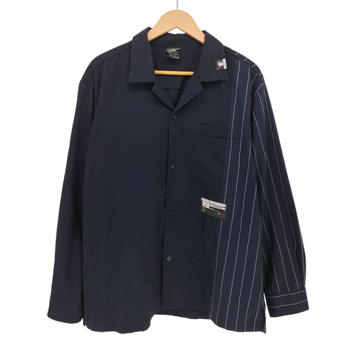 ミハラヤスヒロ MIHARA YASUHIRO ストライプ 切り替え L/S オープンカラー シャツ メンズ JPN:XL