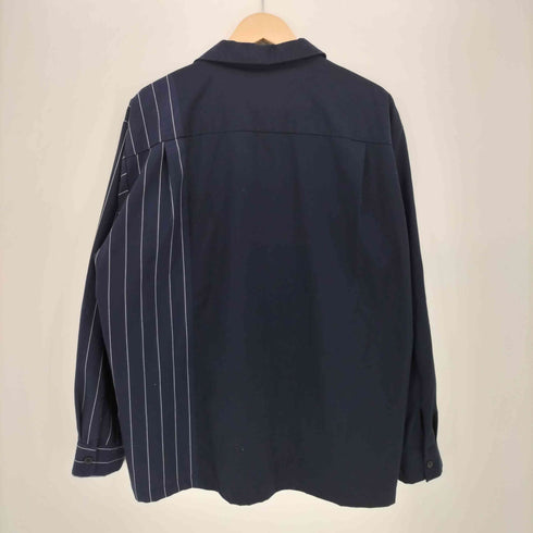 ミハラヤスヒロ MIHARA YASUHIRO ストライプ 切り替え L/S オープンカラー シャツ メンズ JPN:XL