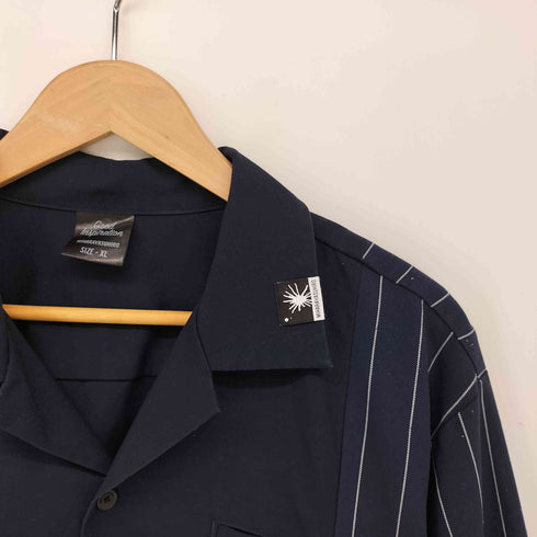 ミハラヤスヒロ MIHARA YASUHIRO ストライプ 切り替え L/S オープンカラー シャツ メンズ JPN:XL