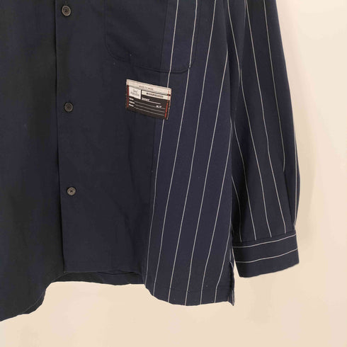 ミハラヤスヒロ MIHARA YASUHIRO ストライプ 切り替え L/S オープンカラー シャツ メンズ JPN:XL