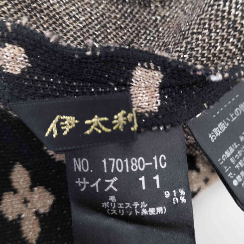 イタリヤ 伊太利屋 モノグラム ジップアップ ニットロングジャケット コート レディース 11