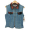PARIS BLUES ORIGINALS USA製 チェック 切り替え デニム コルセット ジップアップ ベスト レディース import:M