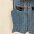 PARIS BLUES ORIGINALS USA製 チェック 切り替え デニム コルセット ジップアップ ベスト レディース import:M