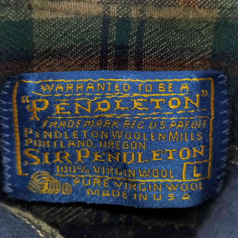 ペンドルトン PENDLETON 70S ウールチェック L/S BDシャツ メンズ import:L