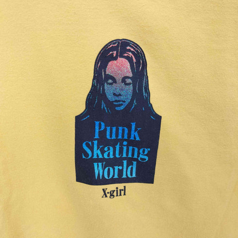 エックスガール X-girl GRADATION FACE S/S TEE グラデーション フェイス グラフィック Tシャツ レディース JPN:L