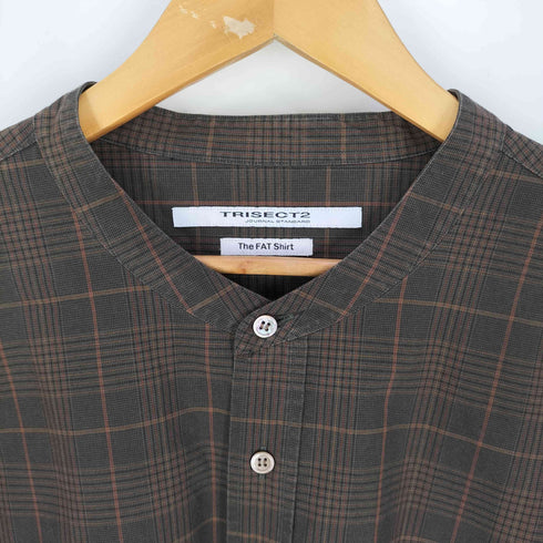 ジャーナルスタンダードトライセクト JOURNAL STANDARD TRISECT 19aw FAT BAND DYE The FAT Shirt チェック バンドカラーシャツ メンズ JPN:L