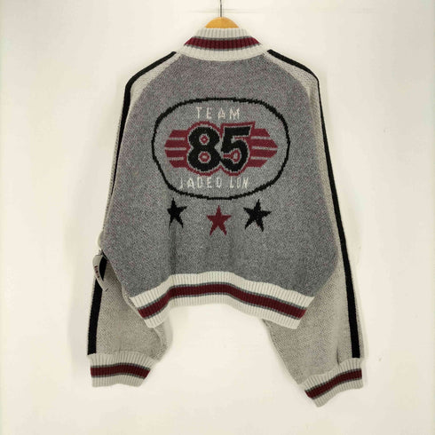 ジェイディッドロンドン JADED LONDON Grey Team 85 Knitted Bomber Jacket メンズ JPN:M