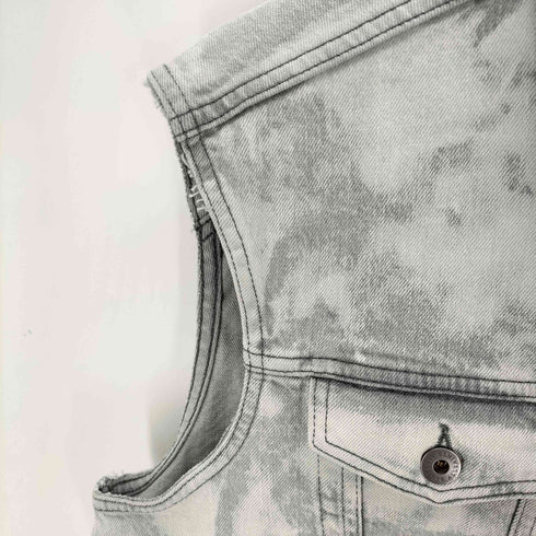 オールセインツ ALLSAINTS ブリーチ加工 デニムベスト メンズ JPN:M