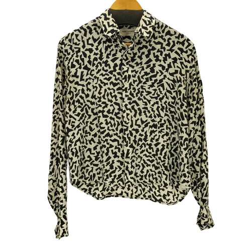 サンローランパリ SAINT LAURENT PARIS 総柄プリントシルクL/Sシャツ レディース 37